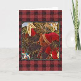 Kerstmis van de plaid draagt Kaart