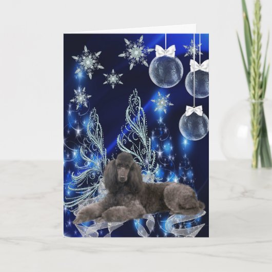 Kerstmis van de poedel feestdagen kaart (Voorkant)