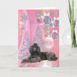 Kerstmis van de poedel feestdagen kaart
