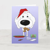 Kerstmis van de poedel feestdagen kaart (Voorkant)