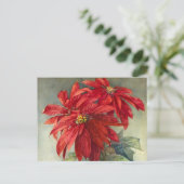 Kerstmis van de  Poinsettia Feestdagenkaart (Staand voorkant)