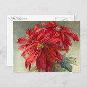 Kerstmis van de  Poinsettia Feestdagenkaart (Voorkant / Achterkant)