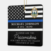 Kerstmis van de politie persoonlijke Logo Thin Blu Keramisch Ornament (Links)