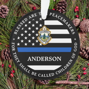 Kerstmis van de politie persoonlijke Logo Thin Blu Ornament