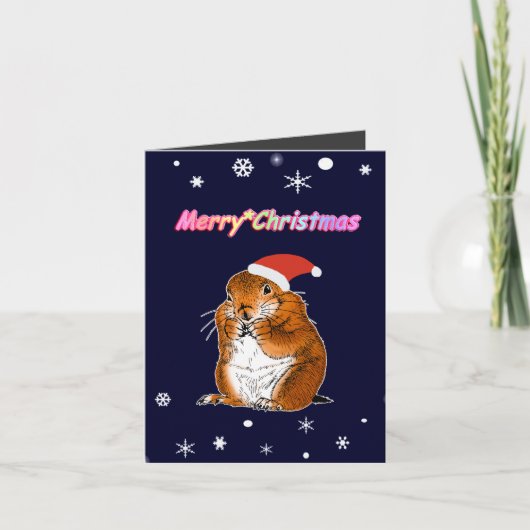 Kerstmis van de prairiehond feestdagen kaart (Voorkant)