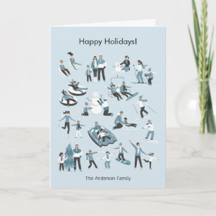 Kerstmis van de Pret van de Familie van de winter Feestdagen Kaart