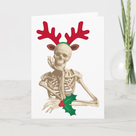 Kerstmis van de skeletnachtmerrie feestdagen kaart (Voorkant)