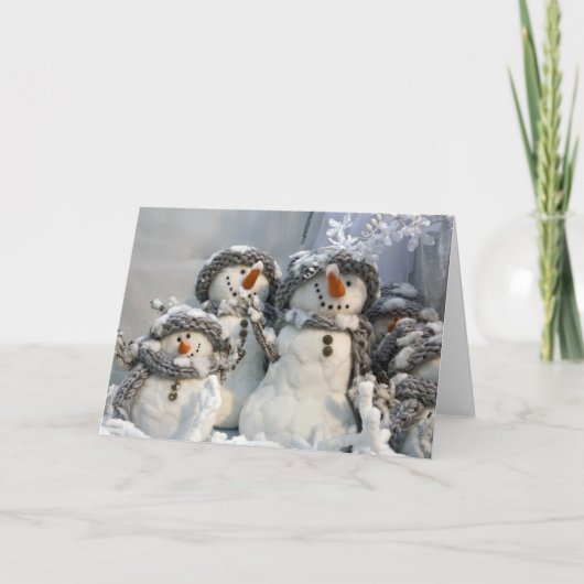Kerstmis van de sneeuwman feestdagen kaart (Voorkant)