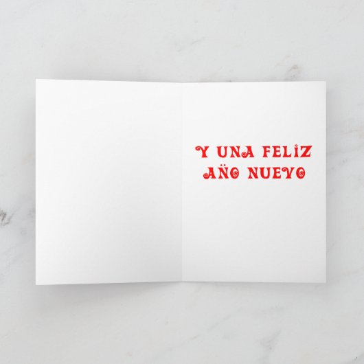 Kerstmis van de sneeuwman - het Spaans Feestdagen Kaart (Binnen)