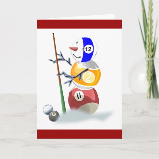 Kerstmis van de Sneeuwman van de Bal van het Feestdagen Kaart (Voorkant)