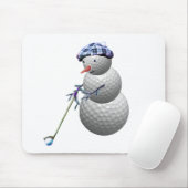 Kerstmis van de Sneeuwman van de golfbal Muismat (Met muis)