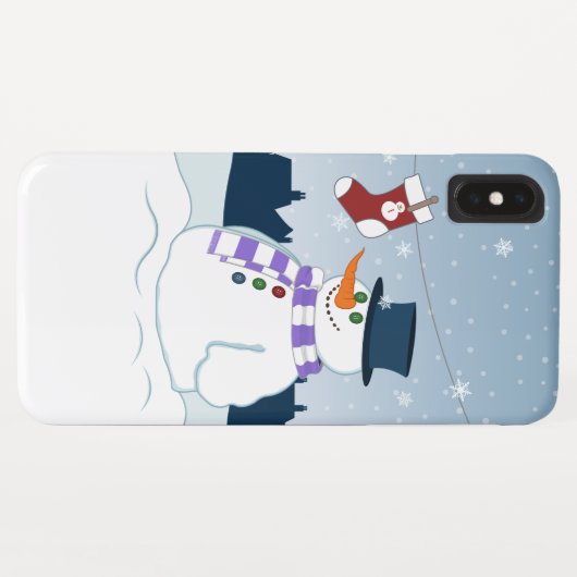 Kerstmis van de sneeuwman & van de Kous Case-Mate iPhone Case (Achterkant (horizontaal))