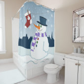 Kerstmis van de sneeuwman & van de Kous Douchegordijn (In situ)