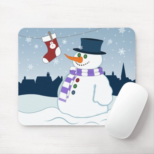 Kerstmis van de sneeuwman & van de Kous Muismat (Met muis)