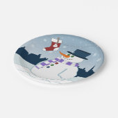 Kerstmis van de sneeuwman & van de Kous Papieren Bordje (Gekanteld)