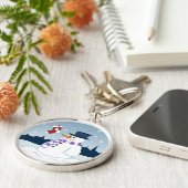 Kerstmis van de sneeuwman & van de Kous Sleutelhanger (Zijkant)