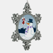 Kerstmis van de sneeuwman & van de Kous Tin Sneeuwvlok Ornament (Links)
