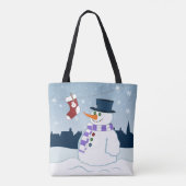 Kerstmis van de sneeuwman & van de Kous Tote Bag (Achterkant)