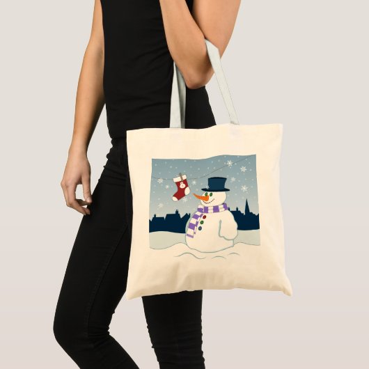 Kerstmis van de sneeuwman & van de Kous Tote Bag (Voorkant (product))