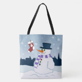 Kerstmis van de sneeuwman & van de Kous Tote Bag (Voorkant)