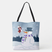 Kerstmis van de sneeuwman & van de Kous Tote Bag (Achterkant)