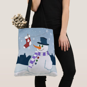Kerstmis van de sneeuwman & van de Kous Tote Bag