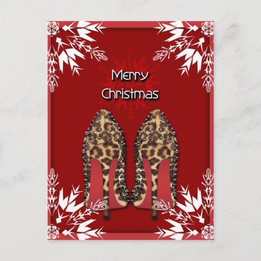 Kerstmis van de Sneeuwvlok van de mode van de Feestdagenkaart (Voorkant)