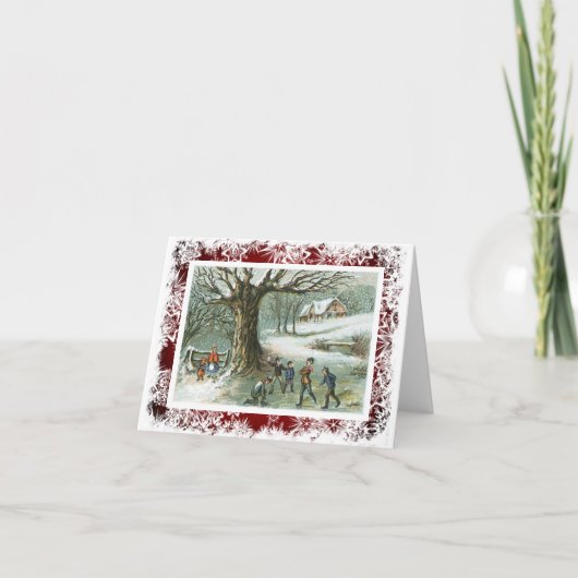 Kerstmis van de Strijd van de sneeuwbal Feestdagen Kaart (Voorkant)