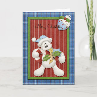 Kerstmis van de teddybeer feestdagen kaart