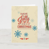 Kerstmis van de Typografie van de Sneeuwvlok van Feestdagen Kaart (Voorkant)