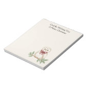 Kerstmis van de uil notitieblok (Linkerzijde)
