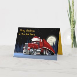 Kerstmis van de Vrachtwagen van de kerstman Semi Feestdagen Kaart