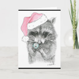 Kerstmis van de wasbeer feestdagen kaart