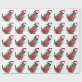 Kerstmis van de wasbeerbandiet Santa Cadeaupapier (Vlak)