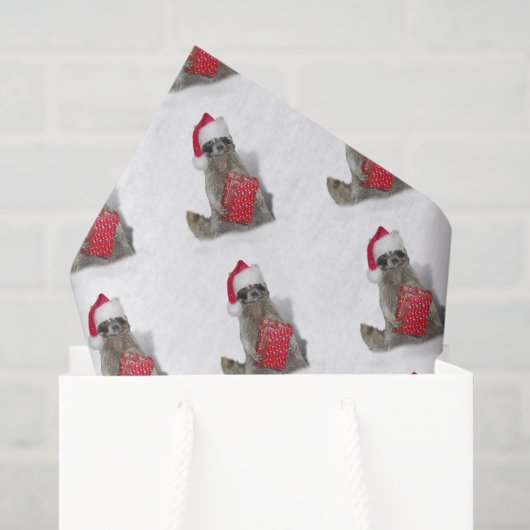 Kerstmis van de wasbeerbandiet Santa Tissuepapier (Cadeauzakje)
