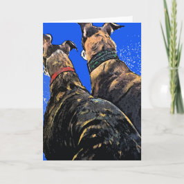 Kerstmis van de windhond feestdagen kaart
