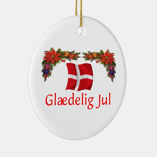 Kerstmis van Denemarken Keramisch Ornament (Rechts)