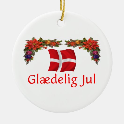 Kerstmis van Denemarken Keramisch Ornament (Voorkant)