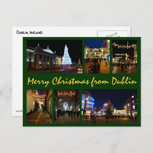 Kerstmis van Dublin Feestdagenkaart (Voorkant / Achterkant)