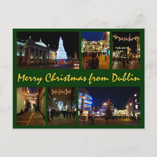 Kerstmis van Dublin Feestdagenkaart (Voorkant)