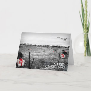 Kerstmis van een Koe Feestdagen Kaart
