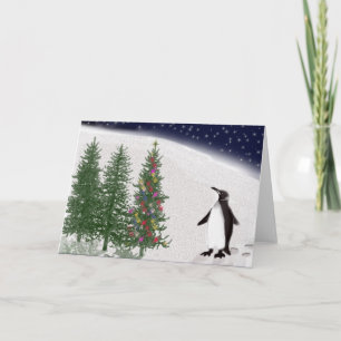 Kerstmis van een pinguïn feestdagen kaart