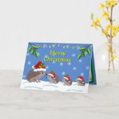 Kerstmis van egel en kinderen kaart (Gele Bloem)