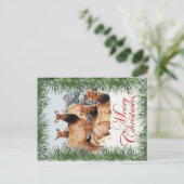 Kerstmis van elanden feestdagenkaart (Staand voorkant)