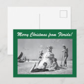 Kerstmis van Florida  Beach Sneeuwman Foto Briefkaart (Voorkant / Achterkant)