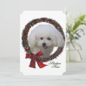Kerstmis van Frise van Bichon Feestdagenkaart (Staand voorkant)