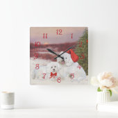 Kerstmis van Frise van Bichon Vierkante Klok (Huis)