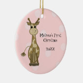 Kerstmis van giraffenbaby keramisch ornament (Rechts)