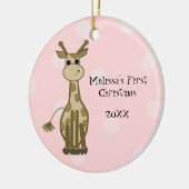 Kerstmis van giraffenbaby keramisch ornament (Links)