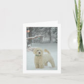 Kerstmis van Goldendoodle Feestdagen Kaart (Voorkant)